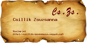 Csillik Zsuzsanna névjegykártya